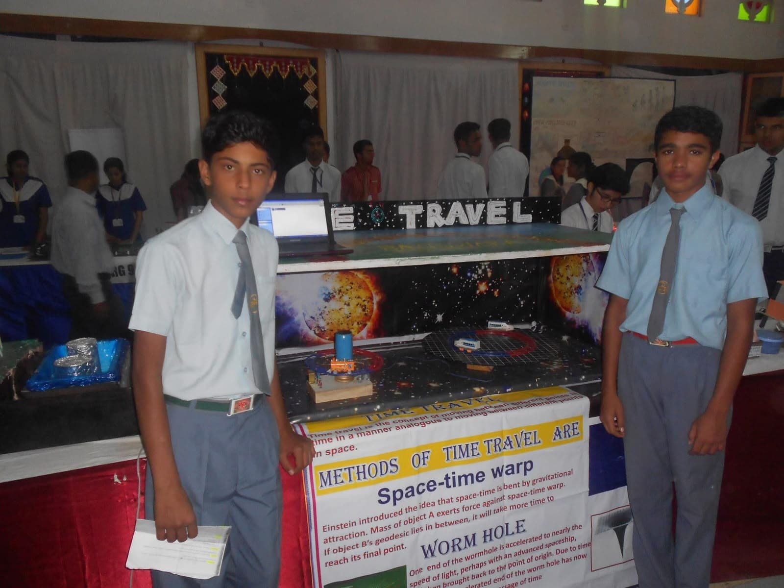 Kshitij at his Class 9 time-travel science exhibition