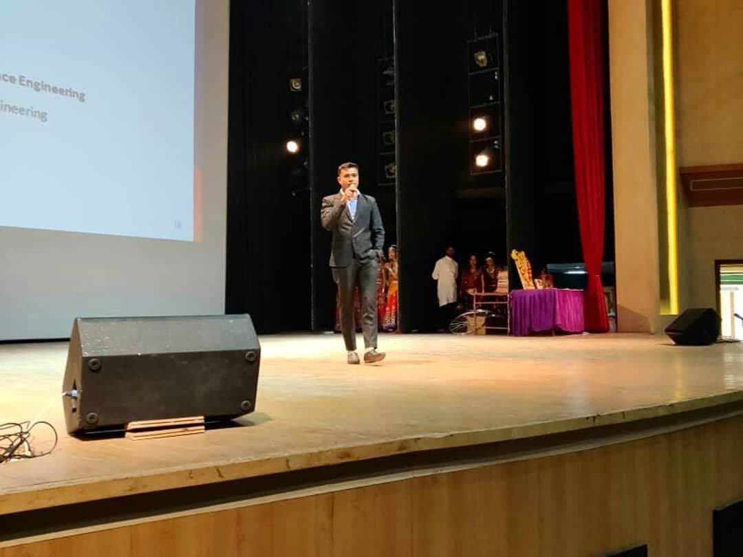 Kshitij giving a guest lecture during his BSc